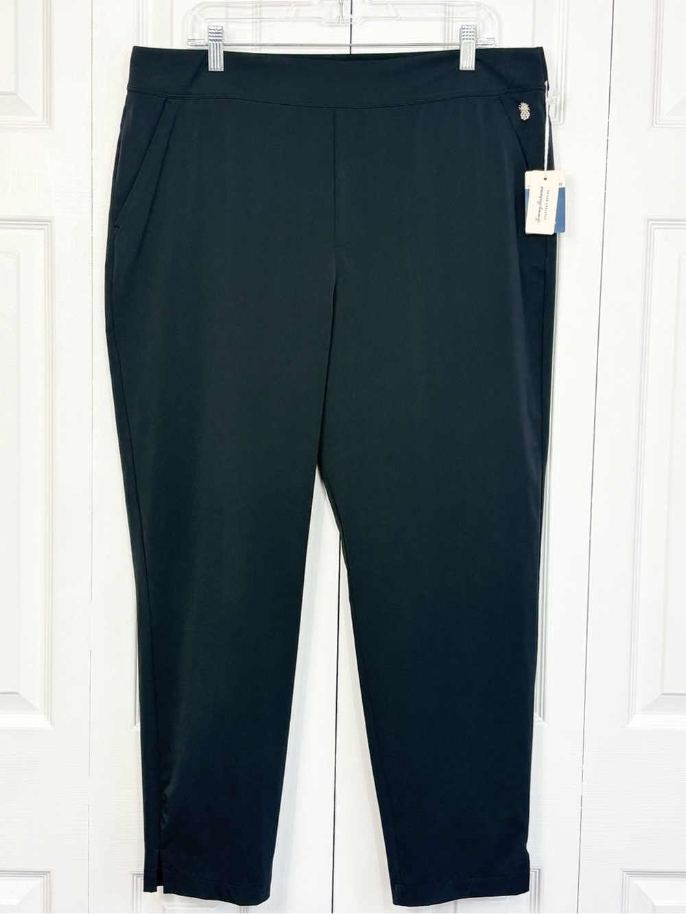 NWT Tommy Bahama Everyday Active Black Nylon UPF 50 Stretch Pull-On Pants XL